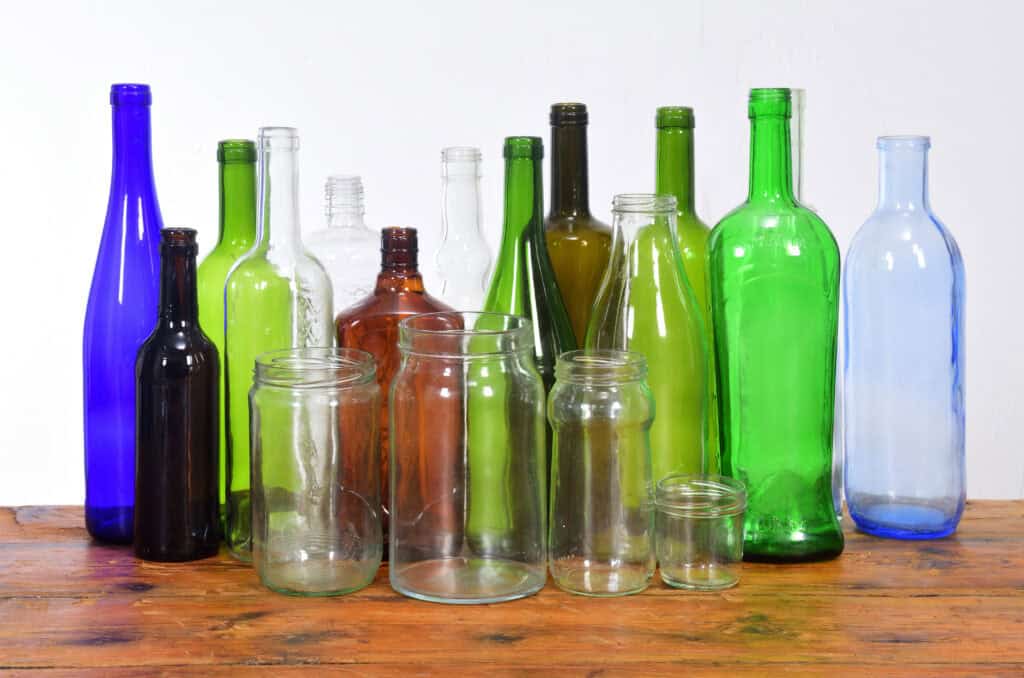 Decorating with vintage bottles.